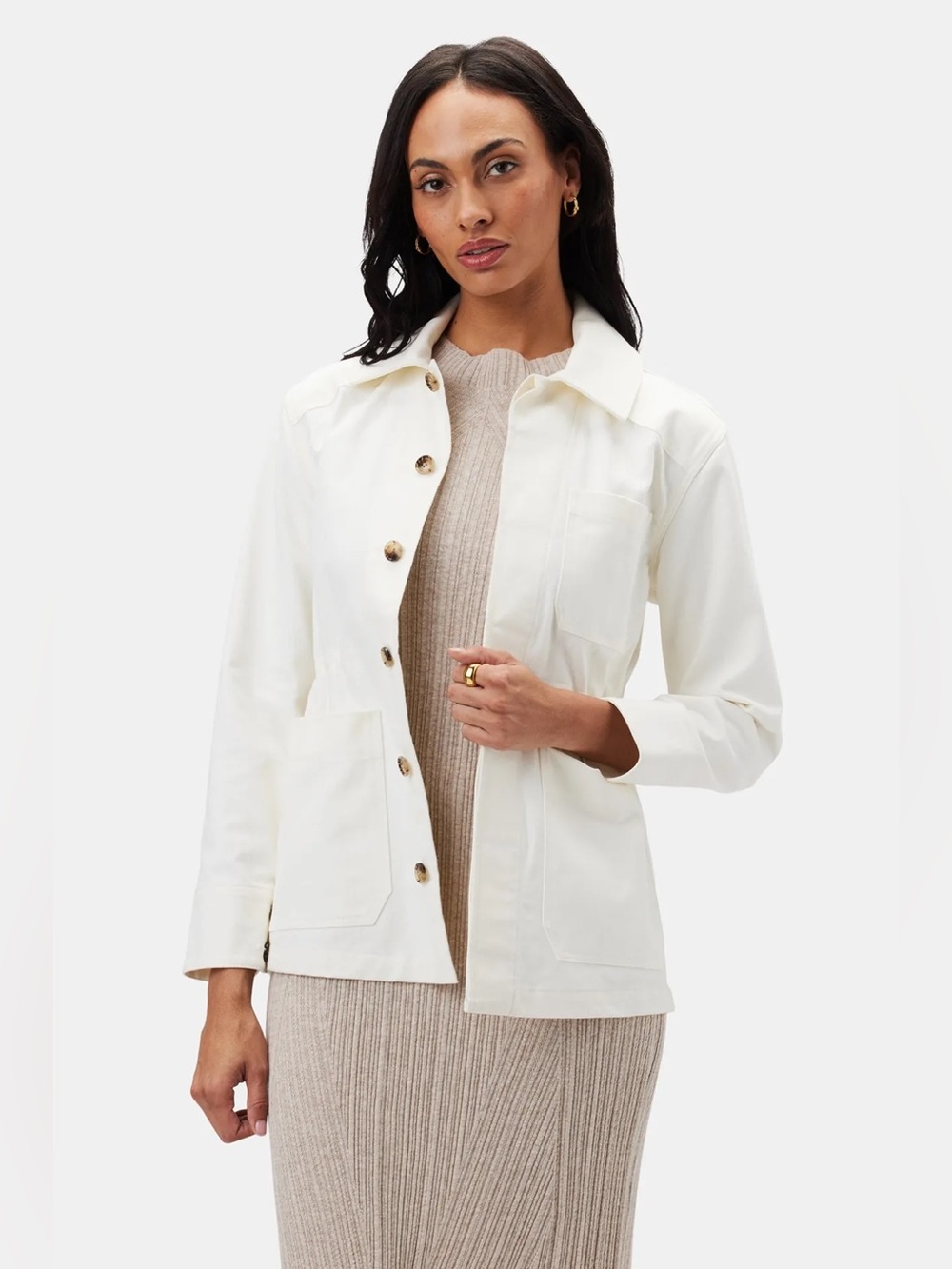 Amour Vert Off-White Utility Jacket